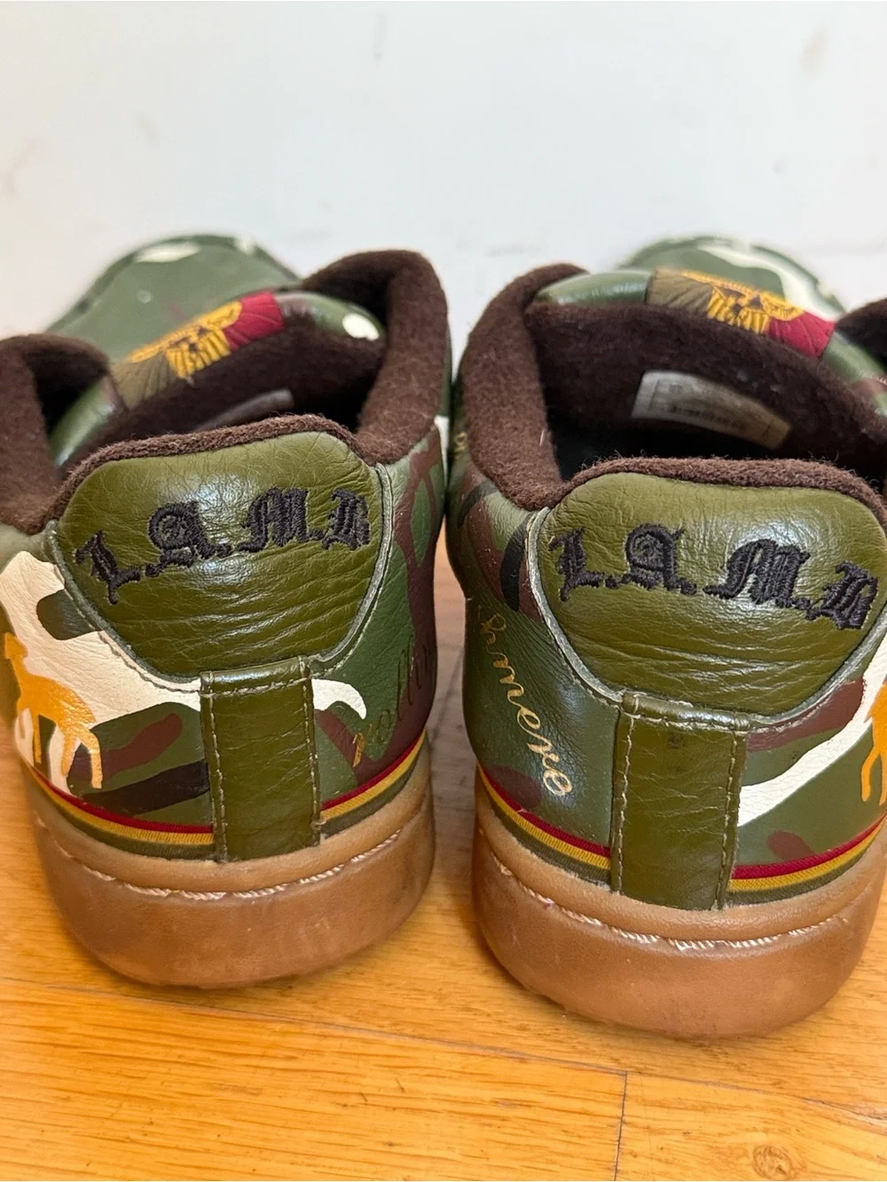 L.A.M.B. Women's Camo Green Slip-On Sneakers